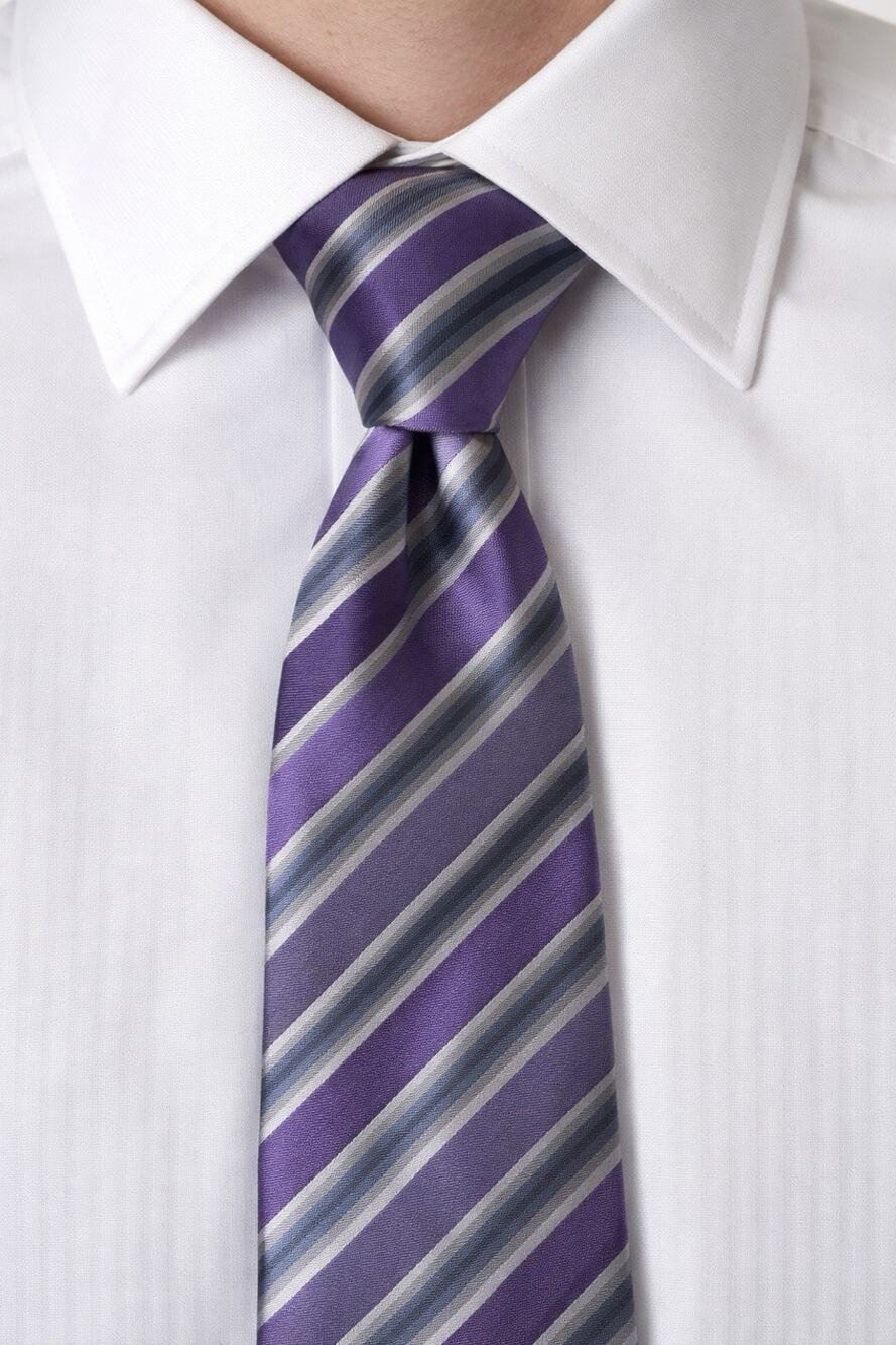 kenneth cole reaction Purple Silver Silk Tie Necktie Mens Career Business Wear